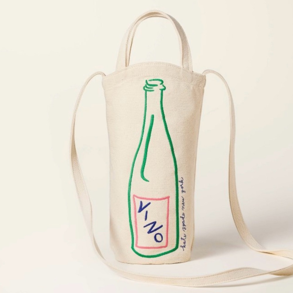 Wine Embroidered Canvas Tote Bag - kate spade new york x Target Natural